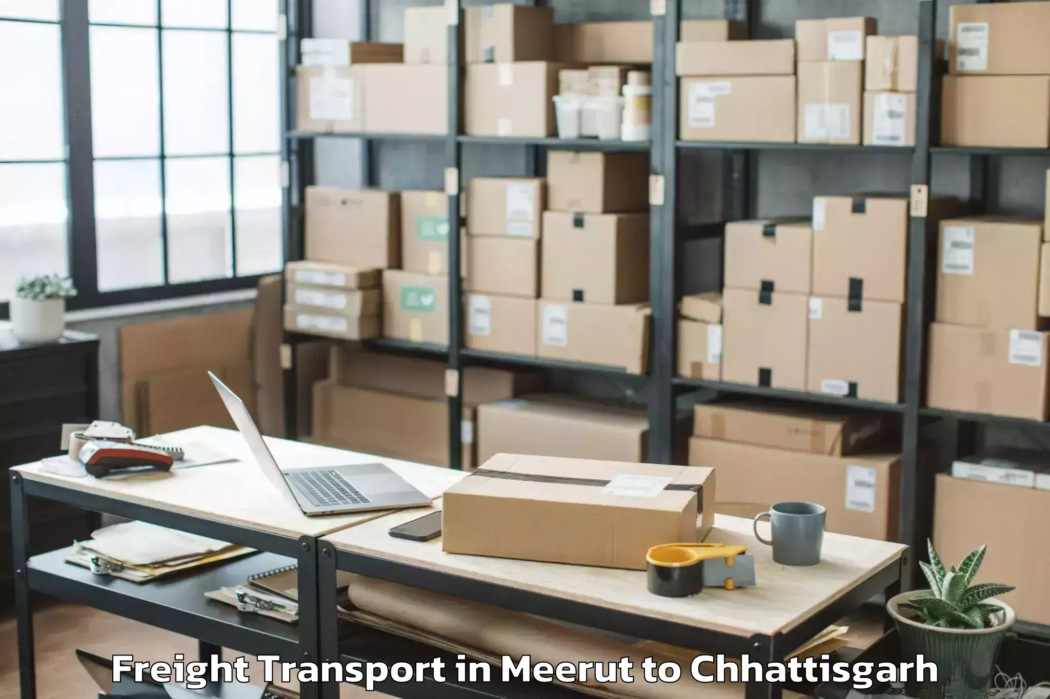 Book Meerut to Jashpur Nagar Freight Transport